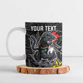 Personalised Penrith Panthers Ceramic Mug Polynesian Tribal Pattern With Rugby Panther Mascot Art