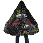 Personalised Penrith Panthers Cloak Polynesian Tribal Pattern With Rugby Panther Mascot Art