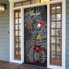 Personalised Penrith Panthers Door Cover Polynesian Tribal Pattern With Rugby Panther Mascot Art