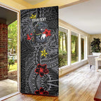 Personalised Penrith Panthers Door Cover Polynesian Tribal Pattern With Rugby Panther Mascot Art