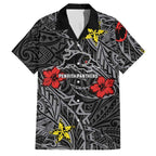 Personalised Penrith Panthers Family Matching Off Shoulder Maxi Dress and Hawaiian Shirt Polynesian Tribal Pattern With Rugby Panther Mascot Art