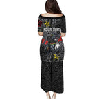 Personalised Penrith Panthers Family Matching Puletasi and Hawaiian Shirt Polynesian Tribal Pattern With Rugby Panther Mascot Art