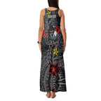Personalised Penrith Panthers Family Matching Tank Maxi Dress and Hawaiian Shirt Polynesian Tribal Pattern With Rugby Panther Mascot Art