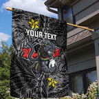 Personalised Penrith Panthers Garden Flag Polynesian Tribal Pattern With Rugby Panther Mascot Art