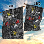 Personalised Penrith Panthers Garden Flag Polynesian Tribal Pattern With Rugby Panther Mascot Art