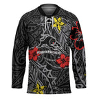 Personalised Penrith Panthers Hockey Jersey Polynesian Tribal Pattern With Rugby Panther Mascot Art