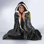 Personalised Penrith Panthers Hooded Blanket Polynesian Tribal Pattern With Rugby Panther Mascot Art