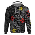 Personalised Penrith Panthers Hoodie Polynesian Tribal Pattern With Rugby Panther Mascot Art