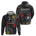 Personalised Penrith Panthers Hoodie Polynesian Tribal Pattern With Rugby Panther Mascot Art