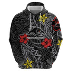 Personalised Penrith Panthers Hoodie Polynesian Tribal Pattern With Rugby Panther Mascot Art
