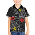 Personalised Penrith Panthers Kid Hawaiian Shirt Polynesian Tribal Pattern With Rugby Panther Mascot Art
