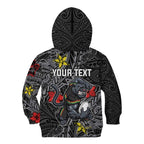 Personalised Penrith Panthers Kid Hoodie Polynesian Tribal Pattern With Rugby Panther Mascot Art