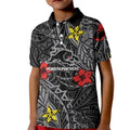 Personalised Penrith Panthers Kid Polo Shirt Polynesian Tribal Pattern With Rugby Panther Mascot Art