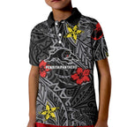 Personalised Penrith Panthers Kid Polo Shirt Polynesian Tribal Pattern With Rugby Panther Mascot Art