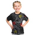 Personalised Penrith Panthers Kid T Shirt Polynesian Tribal Pattern With Rugby Panther Mascot Art