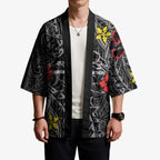 Personalised Penrith Panthers Kimono Polynesian Tribal Pattern With Rugby Panther Mascot Art