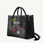Personalised Penrith Panthers Leather Bag Polynesian Tribal Pattern With Rugby Panther Mascot Art