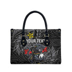 Personalised Penrith Panthers Leather Bag Polynesian Tribal Pattern With Rugby Panther Mascot Art