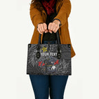 Personalised Penrith Panthers Leather Bag Polynesian Tribal Pattern With Rugby Panther Mascot Art