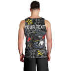 Personalised Penrith Panthers Men Tank Top Polynesian Tribal Pattern With Rugby Panther Mascot Art