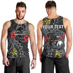 Personalised Penrith Panthers Men Tank Top Polynesian Tribal Pattern With Rugby Panther Mascot Art