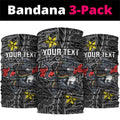 Personalised Penrith Panthers Neck Gaiter Polynesian Tribal Pattern With Rugby Panther Mascot Art