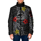 Personalised Penrith Panthers Padded Jacket Polynesian Tribal Pattern With Rugby Panther Mascot Art