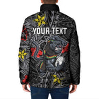 Personalised Penrith Panthers Padded Jacket Polynesian Tribal Pattern With Rugby Panther Mascot Art