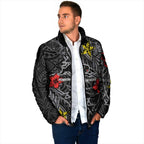 Personalised Penrith Panthers Padded Jacket Polynesian Tribal Pattern With Rugby Panther Mascot Art