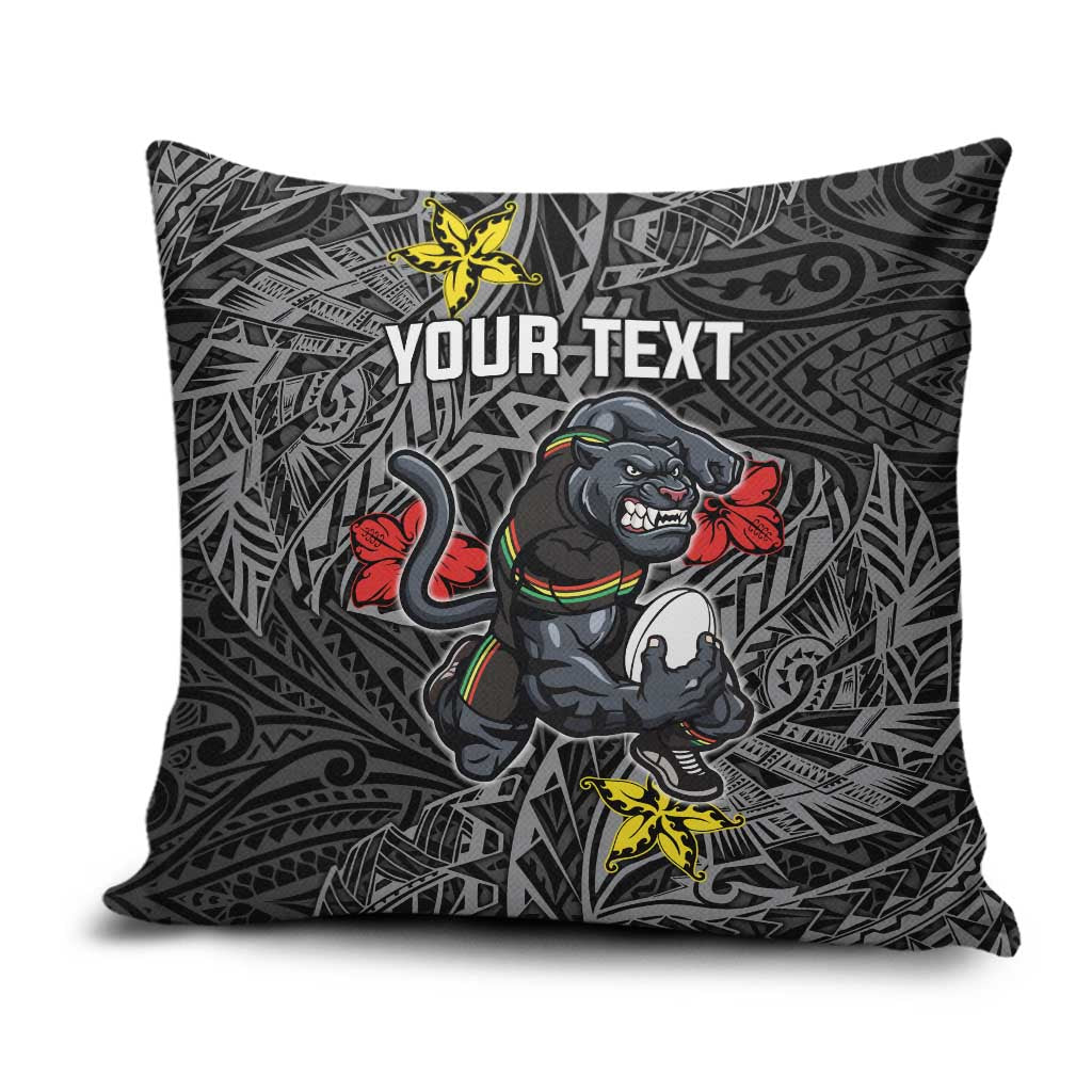 Personalised Penrith Panthers Pillow Cover Polynesian Tribal Pattern With Rugby Panther Mascot Art