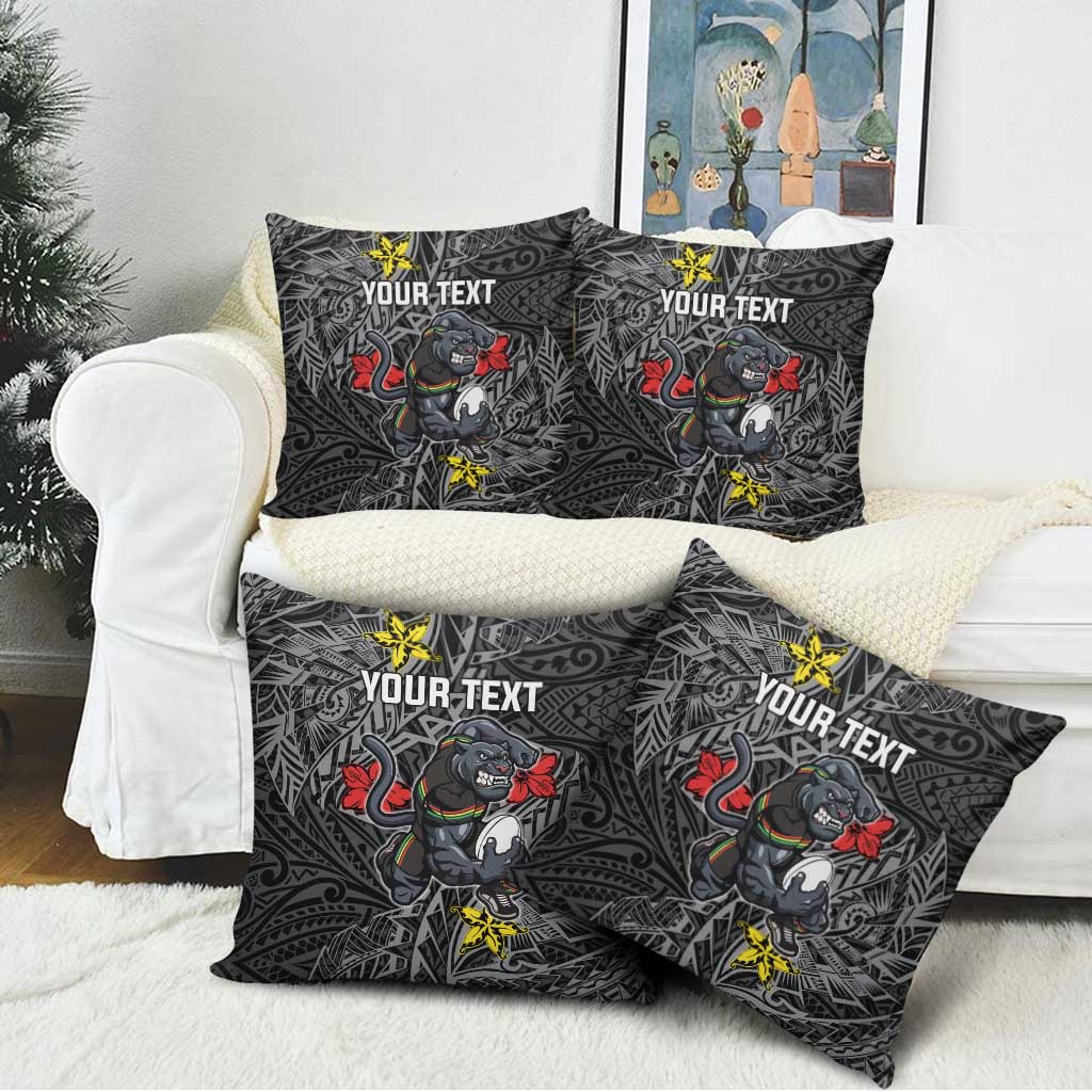 Personalised Penrith Panthers Pillow Cover Polynesian Tribal Pattern With Rugby Panther Mascot Art