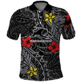 Personalised Penrith Panthers Polo Shirt Polynesian Tribal Pattern With Rugby Panther Mascot Art