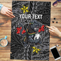 Personalised Penrith Panthers Puzzle Polynesian Tribal Pattern With Rugby Panther Mascot Art