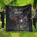 Personalised Penrith Panthers Quilt Polynesian Tribal Pattern With Rugby Panther Mascot Art