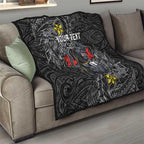 Personalised Penrith Panthers Quilt Polynesian Tribal Pattern With Rugby Panther Mascot Art