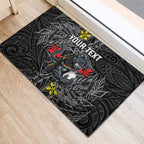 Personalised Penrith Panthers Rubber Doormat Polynesian Tribal Pattern With Rugby Panther Mascot Art