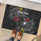 Personalised Penrith Panthers Rubber Doormat Polynesian Tribal Pattern With Rugby Panther Mascot Art