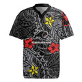 Personalised Penrith Panthers Rugby Jersey Polynesian Tribal Pattern With Rugby Panther Mascot Art