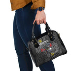 Personalised Penrith Panthers Shoulder Handbag Polynesian Tribal Pattern With Rugby Panther Mascot Art