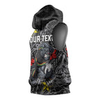 Personalised Penrith Panthers Sleeveless Hoodie Polynesian Tribal Pattern With Rugby Panther Mascot Art