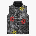 Personalised Penrith Panthers Sleeveless Puffer Jacket Polynesian Tribal Pattern With Rugby Panther Mascot Art
