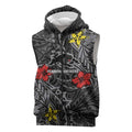 Personalised Penrith Panthers Sleeveless Zip Hoodie Polynesian Tribal Pattern With Rugby Panther Mascot Art