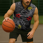 Personalised Penrith Panthers Sleeveless Zip Hoodie Polynesian Tribal Pattern With Rugby Panther Mascot Art