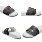 Personalised Penrith Panthers Slide Sandals Polynesian Tribal Pattern With Rugby Panther Mascot Art