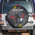 Personalised Penrith Panthers Spare Tire Cover Polynesian Tribal Pattern With Rugby Panther Mascot Art