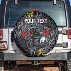 Personalised Penrith Panthers Spare Tire Cover Polynesian Tribal Pattern With Rugby Panther Mascot Art
