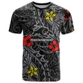 Personalised Penrith Panthers T Shirt Polynesian Tribal Pattern With Rugby Panther Mascot Art