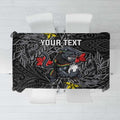 Personalised Penrith Panthers Tablecloth Polynesian Tribal Pattern With Rugby Panther Mascot Art