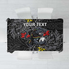 Personalised Penrith Panthers Tablecloth Polynesian Tribal Pattern With Rugby Panther Mascot Art
