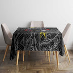 Personalised Penrith Panthers Tablecloth Polynesian Tribal Pattern With Rugby Panther Mascot Art